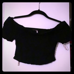 Black Stretch Crop Top
